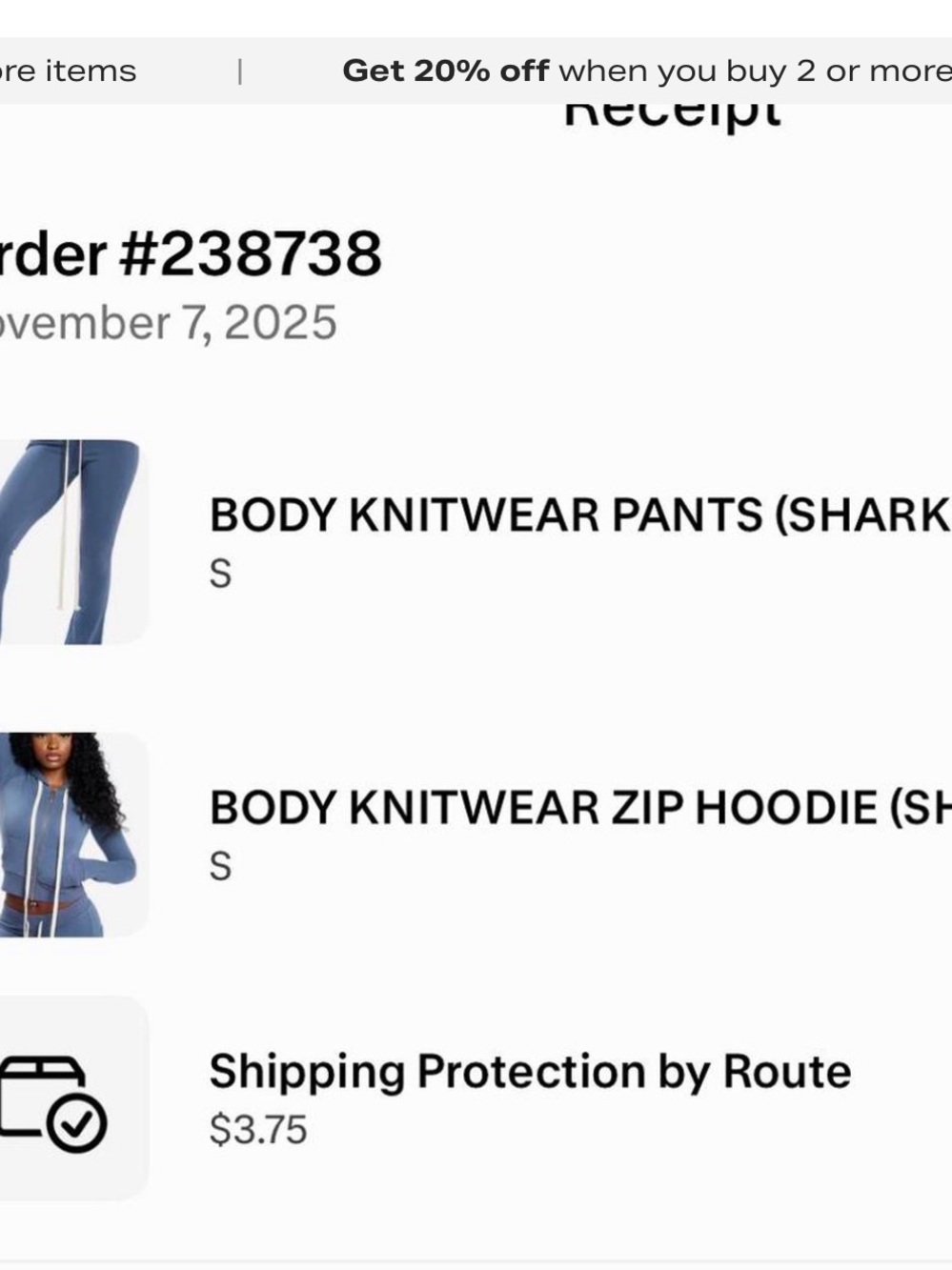 Body by Raven Tracy Shark Blue Knitwear Zip Hoodie and Pants Set